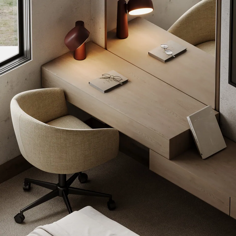 One-bedroom apartment: study corner