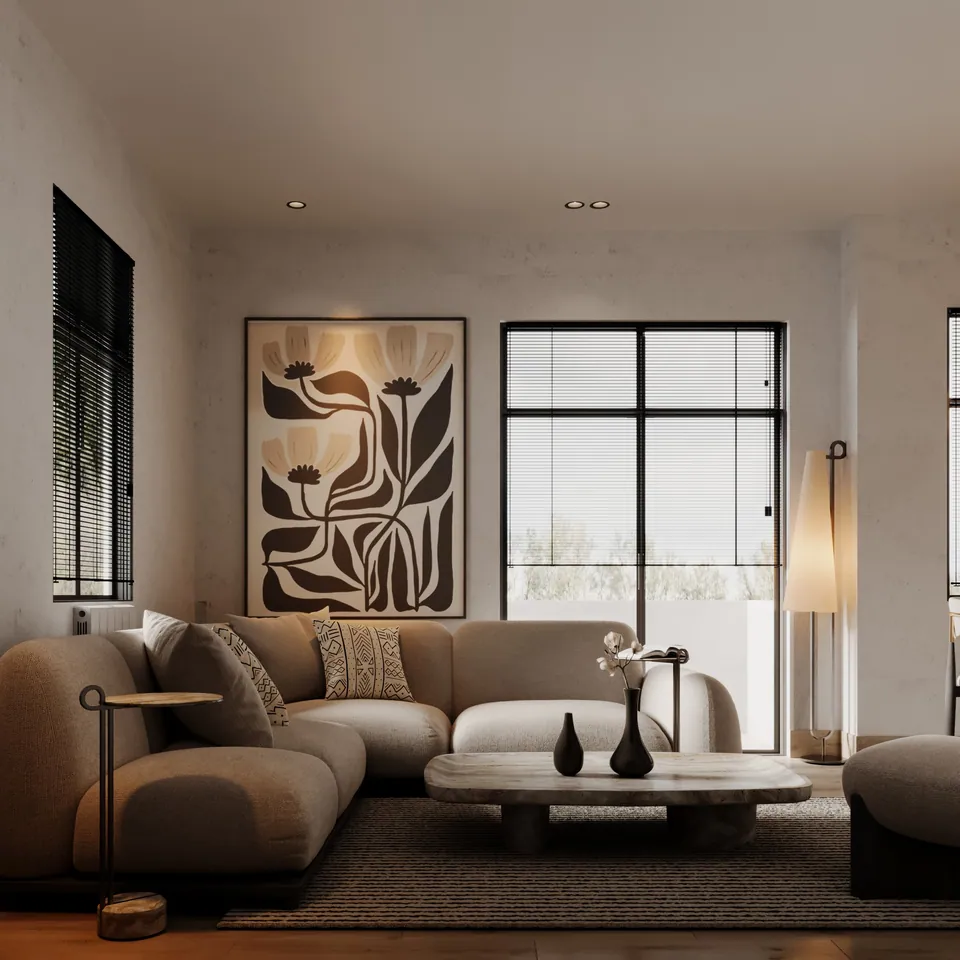 Two-bedroom apartment: living room
